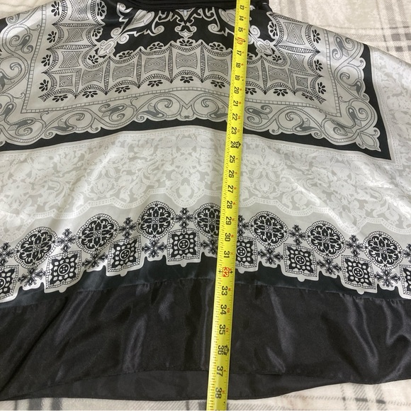 Signature by Sangria Black/Gray Dress Fit & Flare handkerchief hem sleeveless 8 - Picture 11 of 16